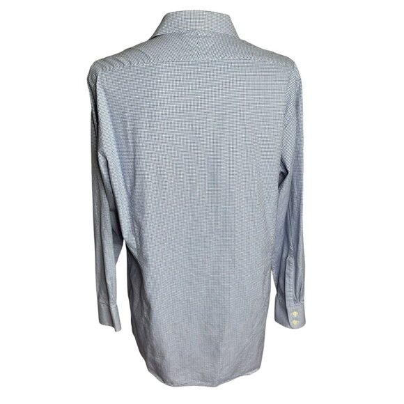 Charles Tyrwhitt Slim Fit Button Up Shirt 17.5 35 Blue Puppytooth Long Sleeves - Picture 4 of 7